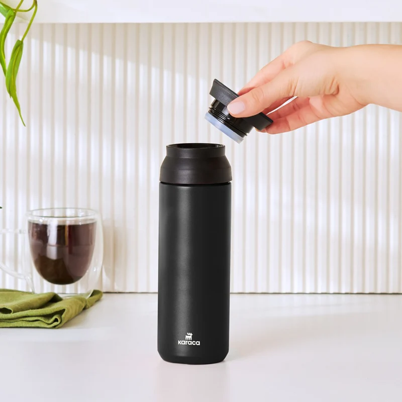 Karaca Rainbow Steel Auslaufsichere Thermoskanne 500 Ml Schwarz