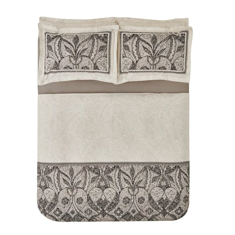 Karaca Santi Perkal-Bettbezug-Set, Doppelbett, Schwarz