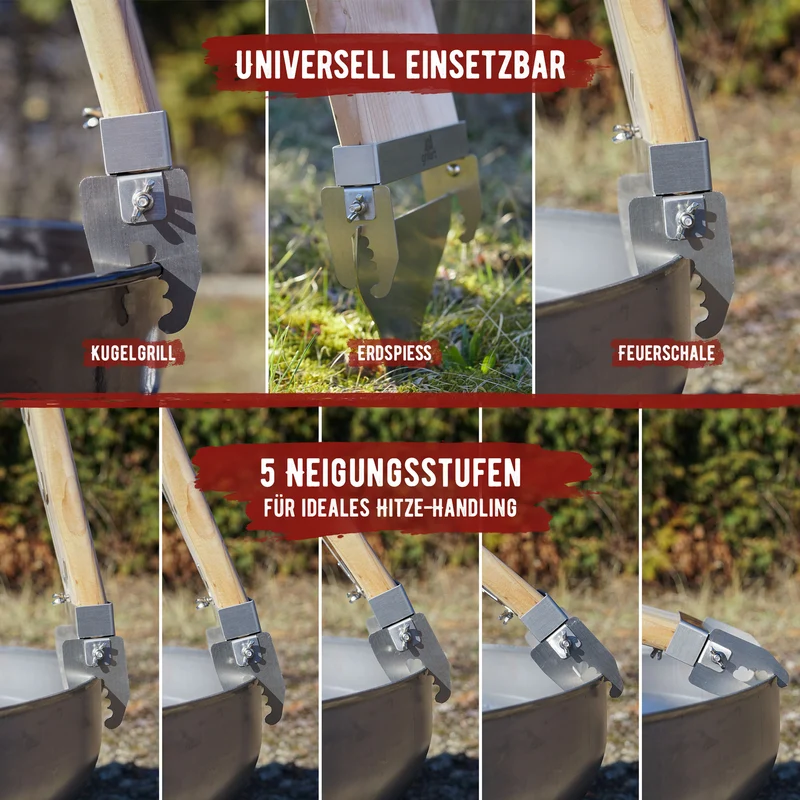 Premium Flammlachsbrett mit Halterung aus Edelstahl für herrlichen Flammlachs Zedernholz