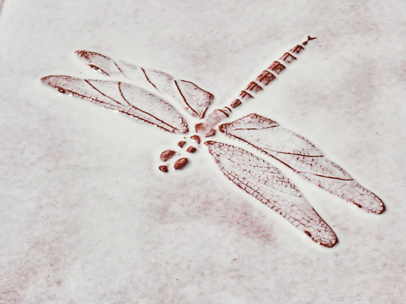 Wandfliese | Majolika Dragonfly