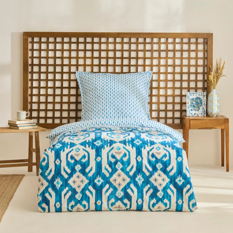 Karaca Neos Renforcé-Bettbezug-Set, Blau