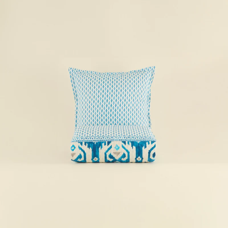 Karaca Neos Renforcé-Bettbezug-Set, Blau