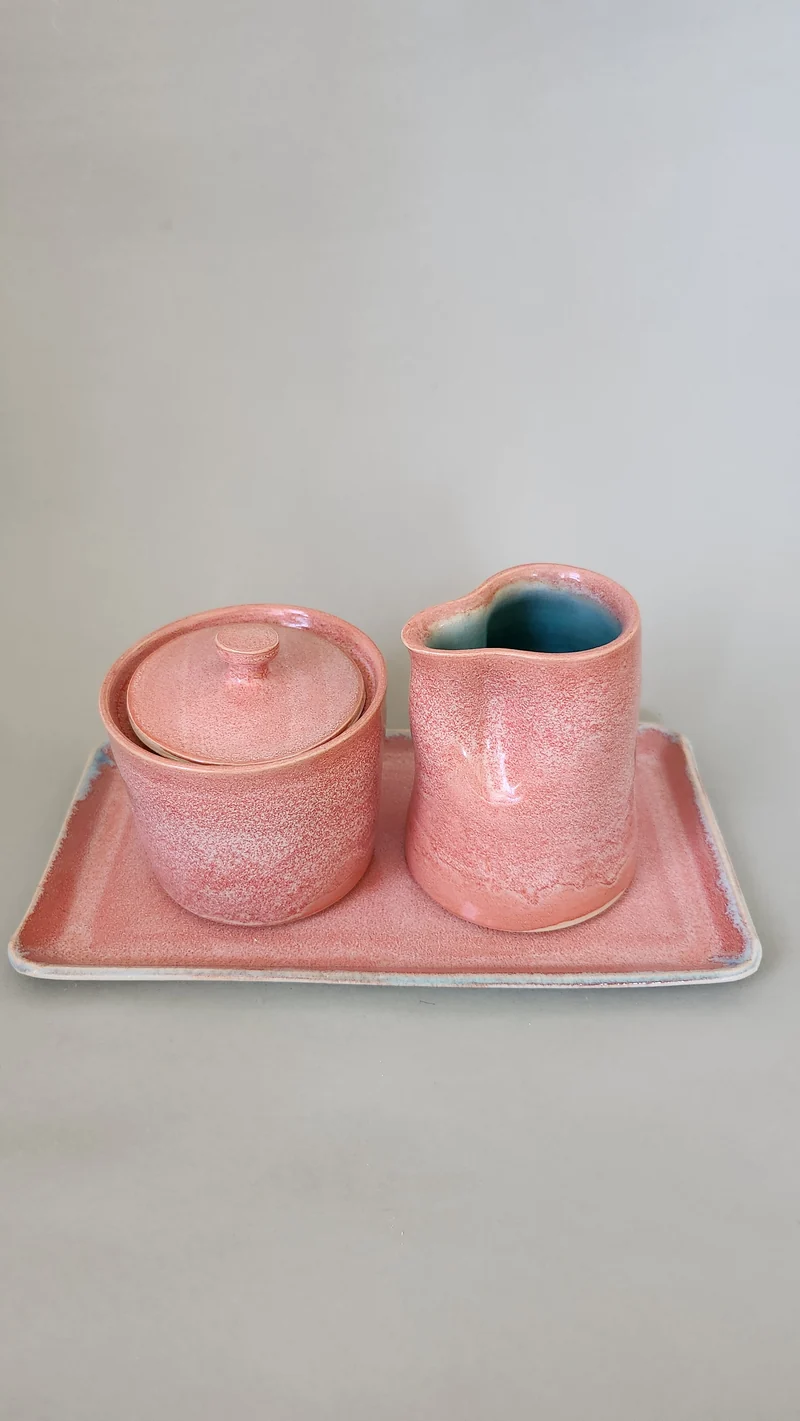 Set Kännchen mit Zuckerdose auf Tablett
