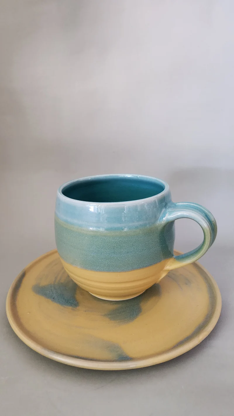 Set Teller rund plus Tasse 0,3l "Colormatch"