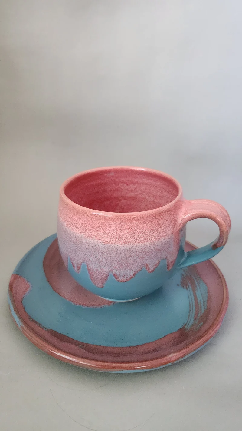 Set Teller rund plus Tasse 0,3l "Colormatch"