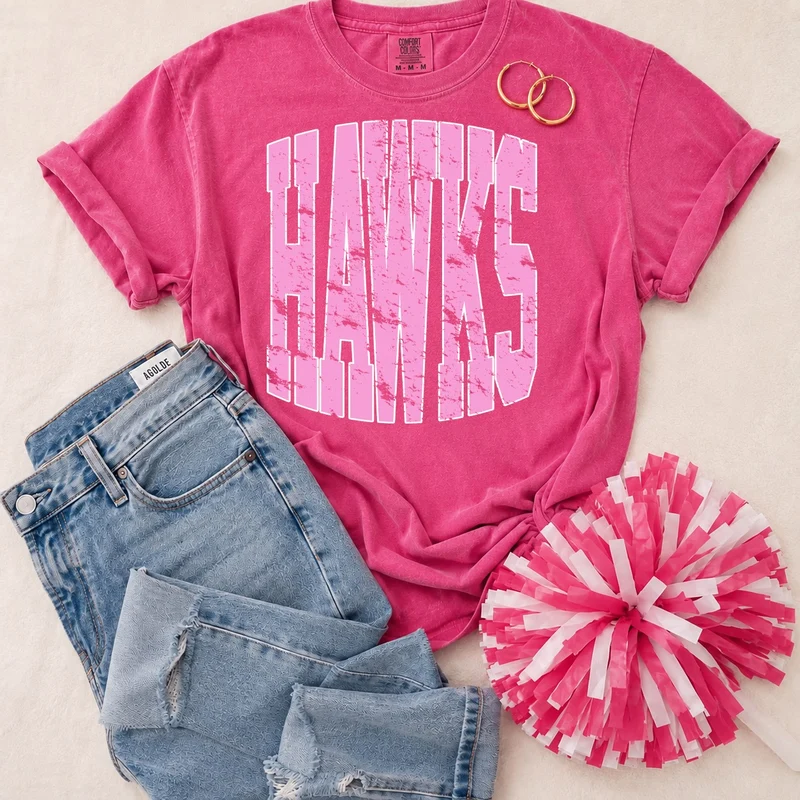 YOUTH Hawks Pink Vintage Tee