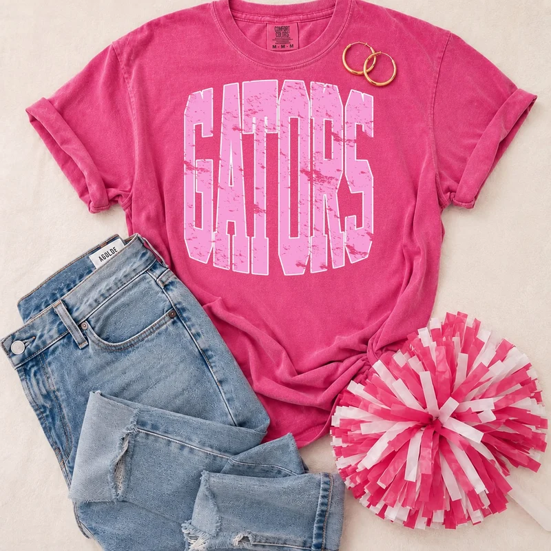 ADULT Gators Pink Vintage Tee