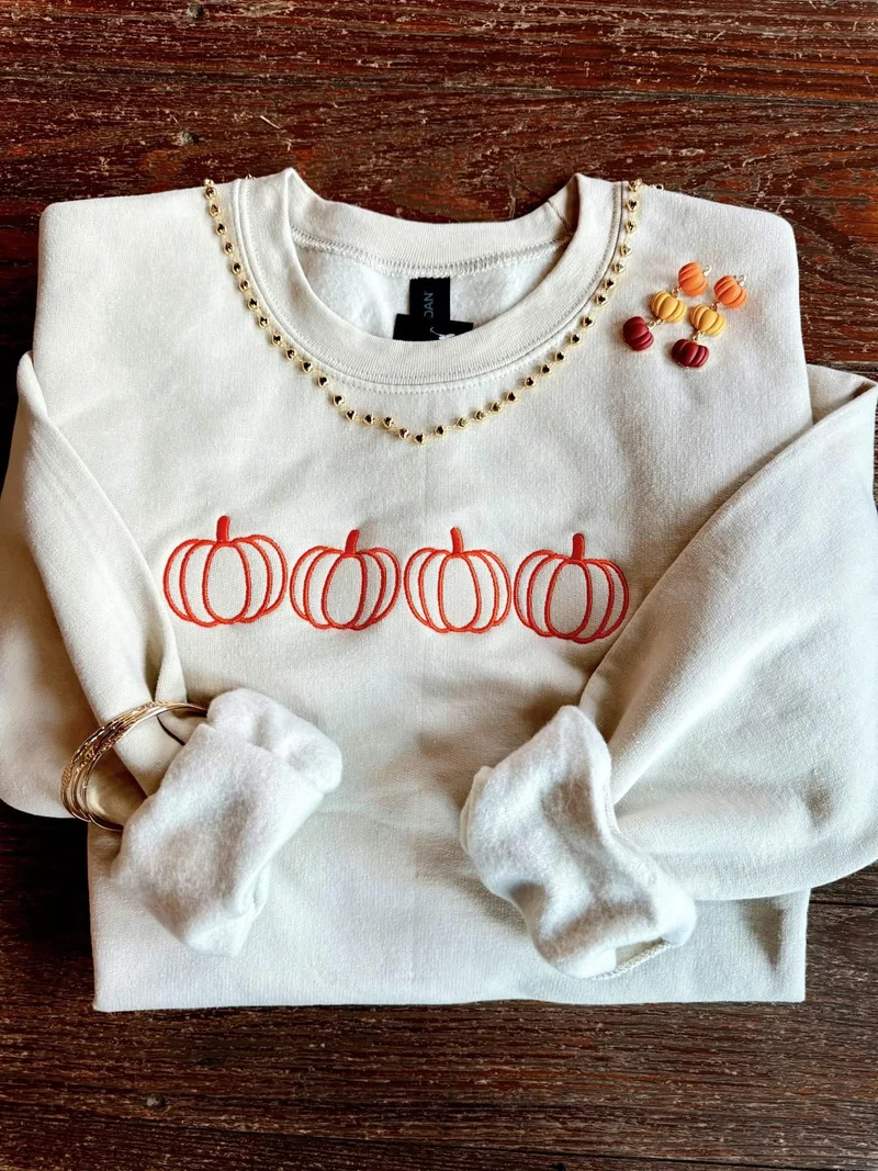 Pumpkins Embroidered