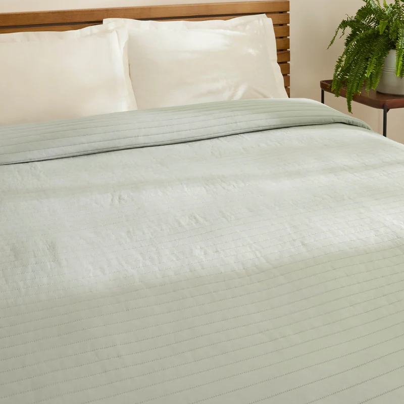 Karaca Freya Tagesdecke, Einzelbett, Salbeigrün