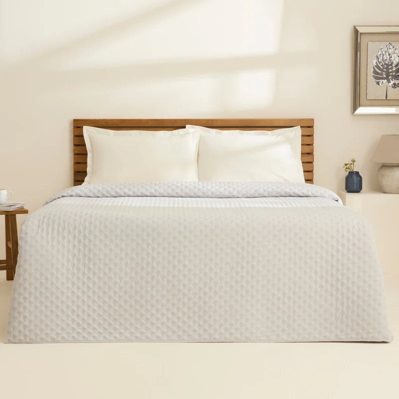 Karaca Ines Tagesdecken-Set, Doppelbett, Grau