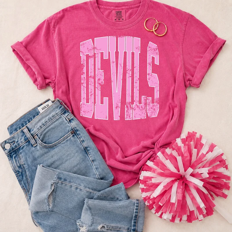 ADULT Pink Vintage Mascot Tees