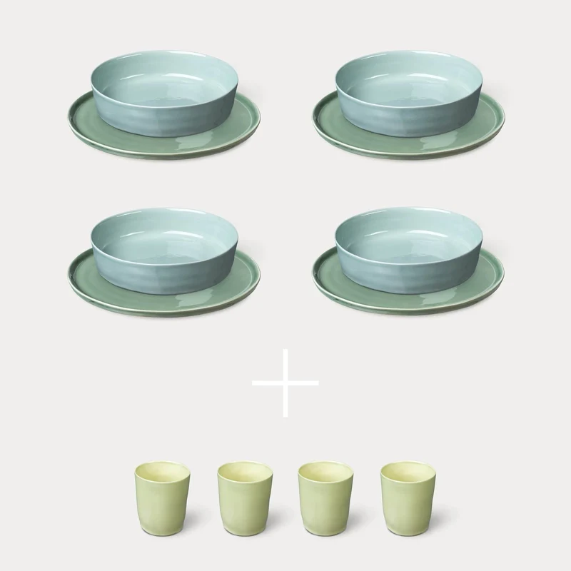ELEPHANT FEET Everyday Set - two colors of blue