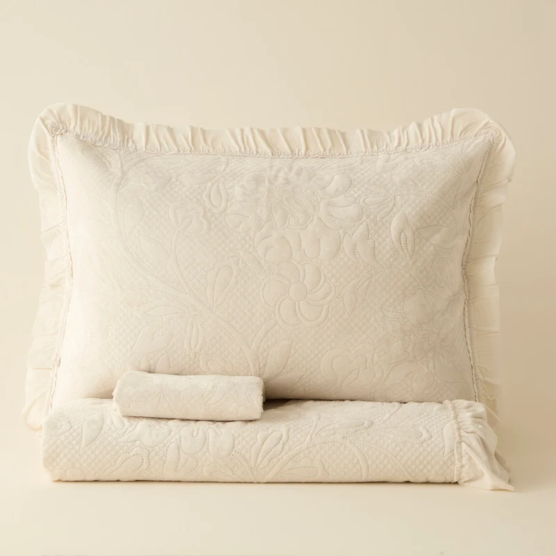 Karaca Audrey Tagesdecken-Set, Doppelbett, Ecru