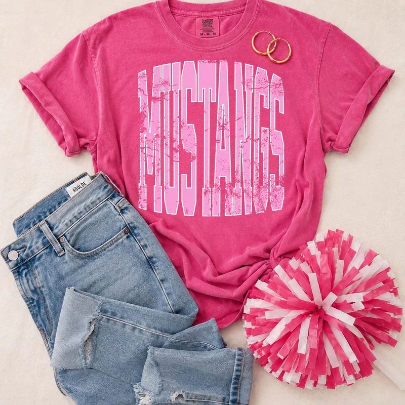 YOUTH Pink Vintage Mascot Tees