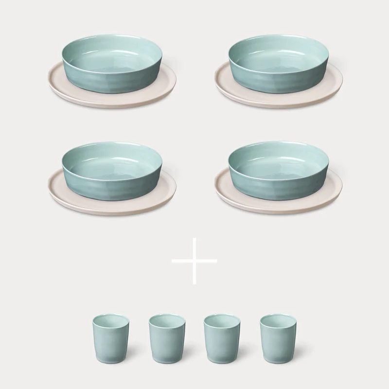 ELEPHANT FEET Everyday Set - white & blue