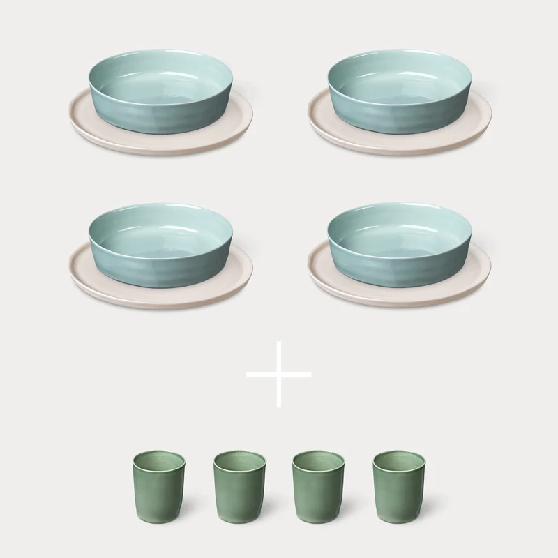 ELEPHANT FEET Everyday Set - white & blue