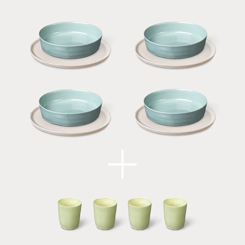 ELEPHANT FEET Everyday Set - white & blue