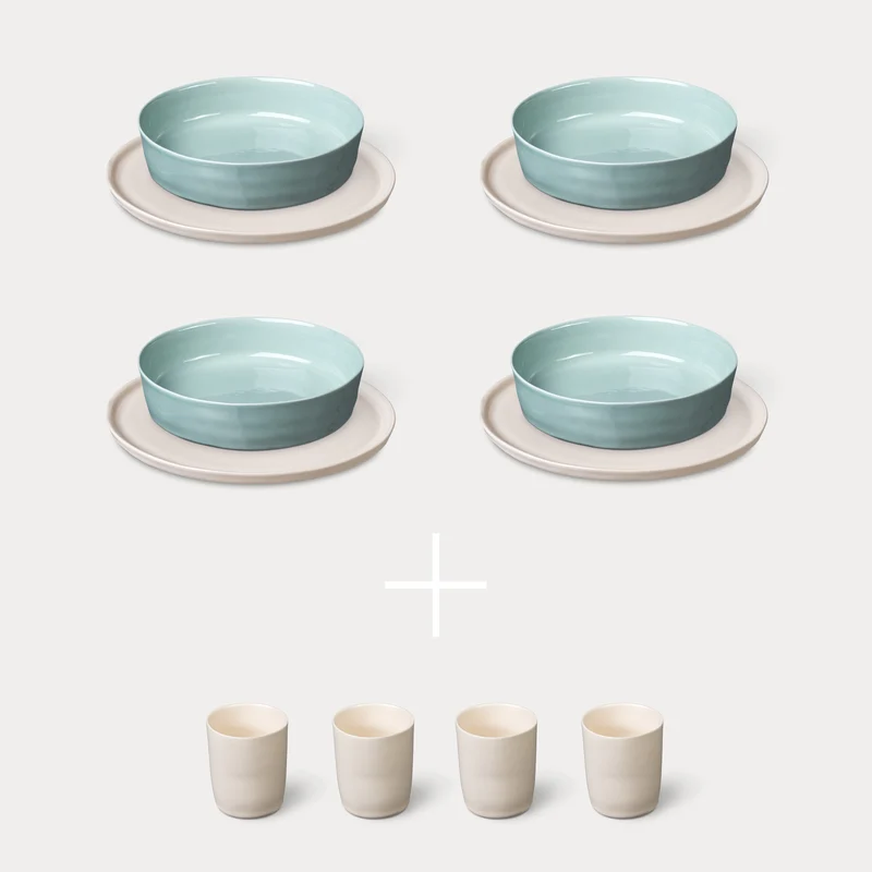 ELEPHANT FEET Everyday Set - white & blue