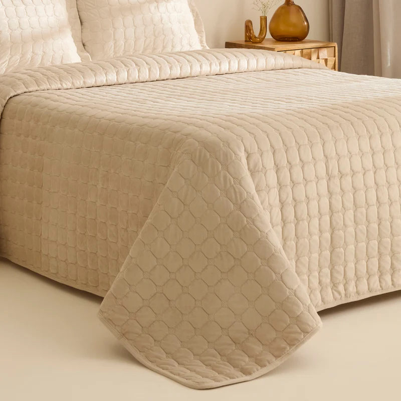 Karaca Alice Tagesdecken-Set, Einzelbett, Beige