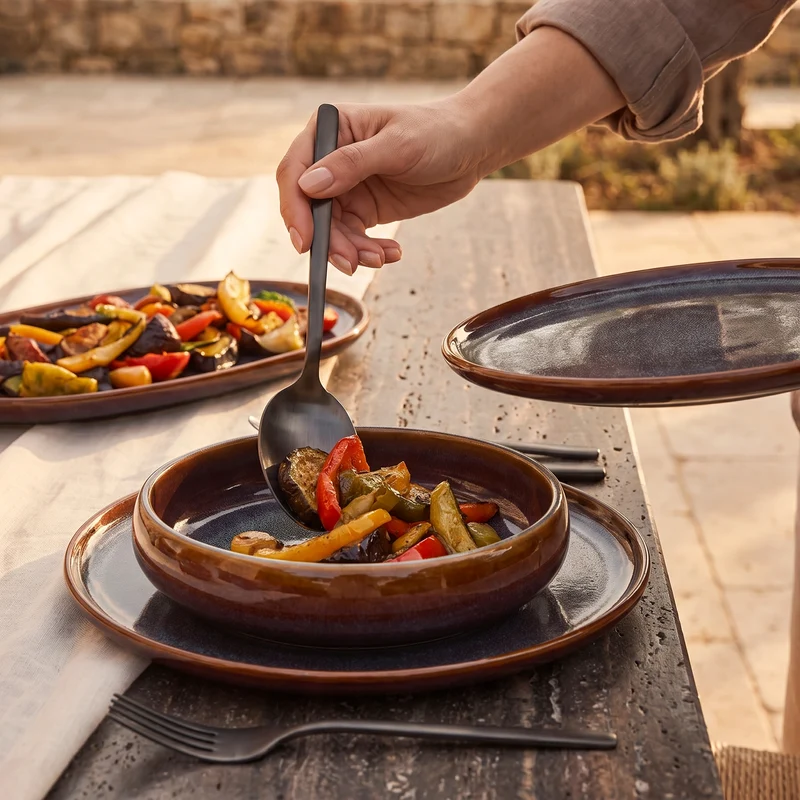 Karaca Earth Collection Mars 36-teiliges 8-Personen-Tafelservice, Mehrfarbig