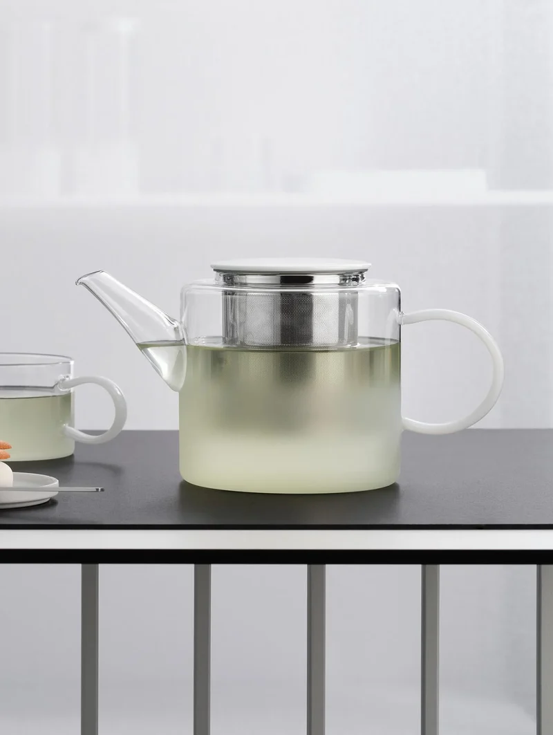 Teekanne, mit weißen Deckel, 1,5 l. | 11370483 | Glas