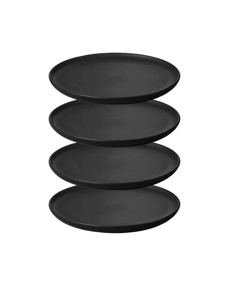 KAYA H Bread | Breakfast Plate - Set of 4 | matte-black