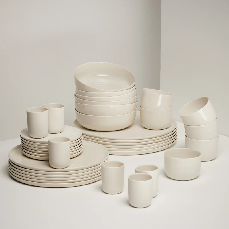 KAYA Entertaining Set - eggshell & shiny white