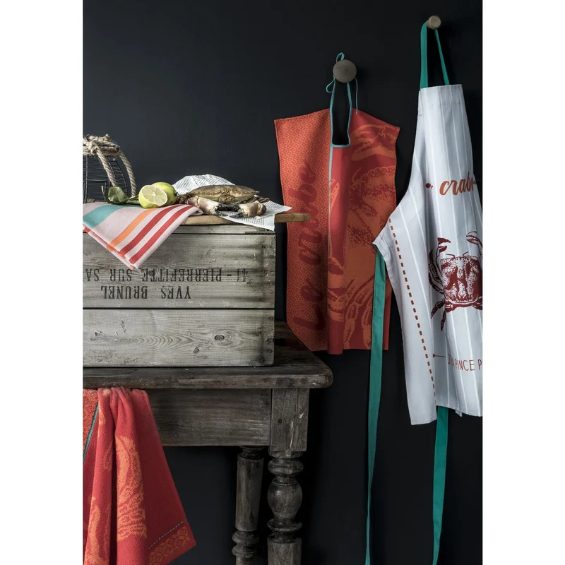 Geschirrtuch Jacquard Baumwolle 50x75 cm Crabe Rouge