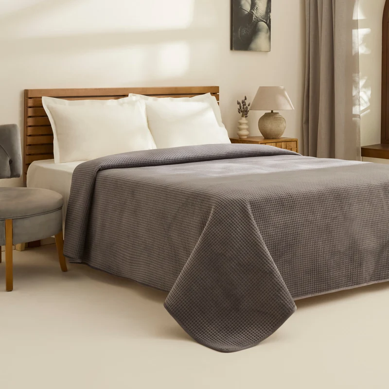Karaca Chloe Tagesdecke, Doppelbett, Anthrazit