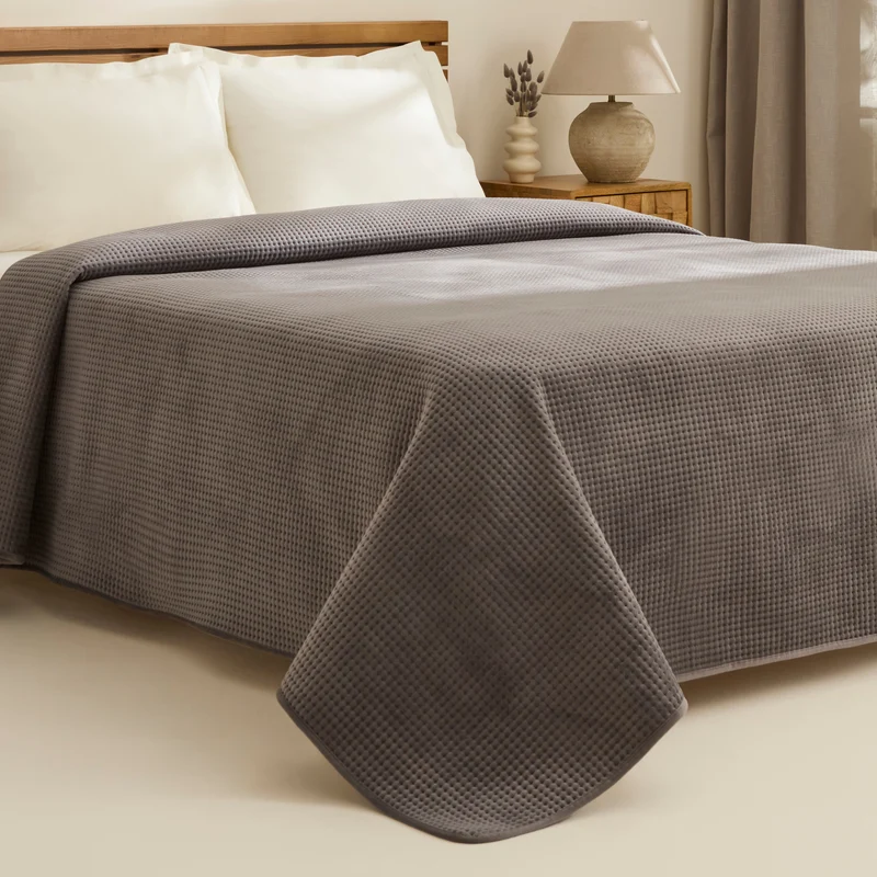 Karaca Chloe Tagesdecke, Doppelbett, Anthrazit