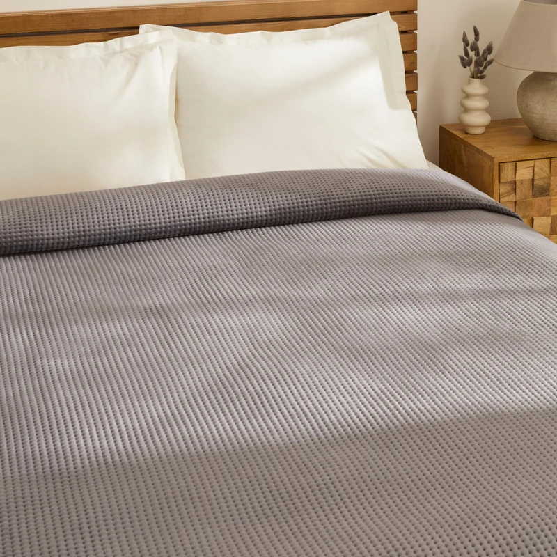 Karaca Chloe Tagesdecke, Doppelbett, Anthrazit