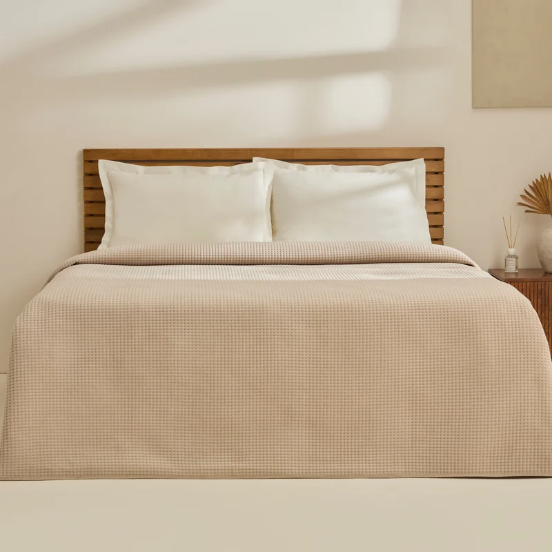 Karaca Chloe Tagesdecke, Einzelbett, Beige