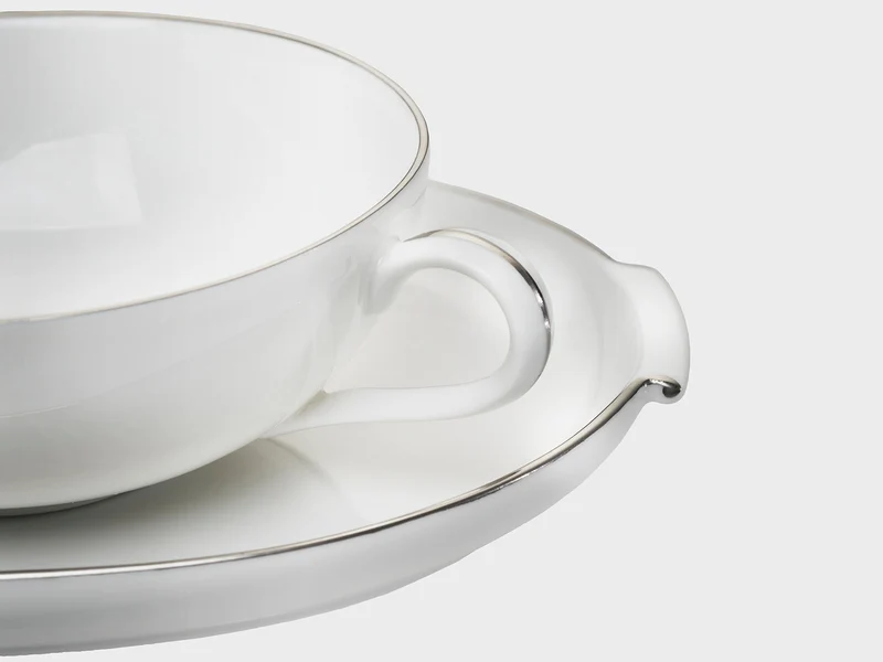 Teetasse inkl. Tablett | Lotos | Platinrand