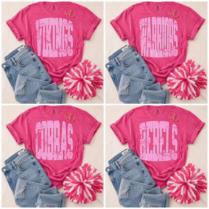 YOUTH Pink Vintage Mascot Tees