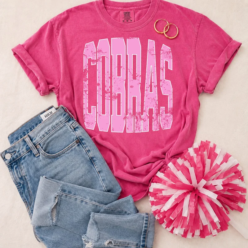 YOUTH Pink Vintage Mascot Tees