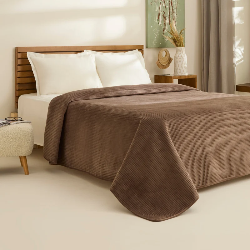 Karaca Chloe Tagesdecke, Doppelbett, Braun
