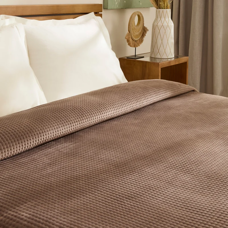 Karaca Chloe Tagesdecke, Doppelbett, Braun