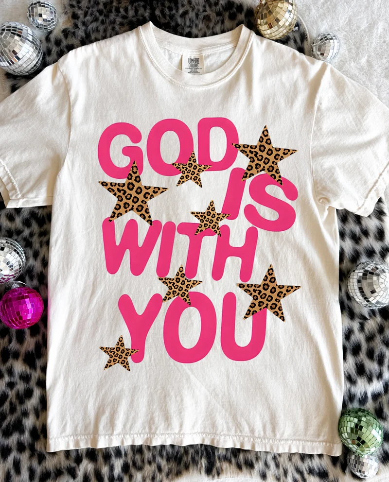 God Is With You Leopard Stars Tee