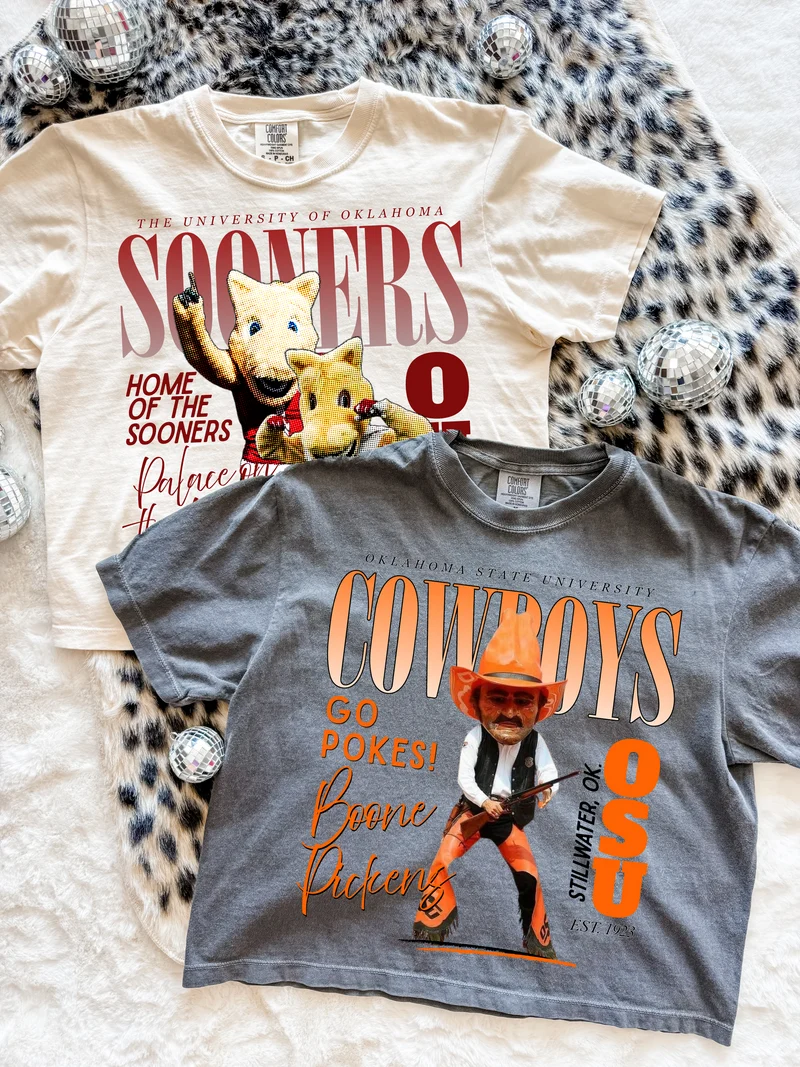 OU & OSU Collegiate Boxy Crop Tees