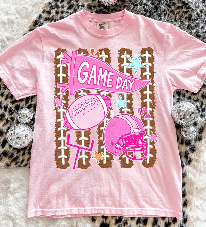 ADULT Gameday Collage Football Stripes Tee