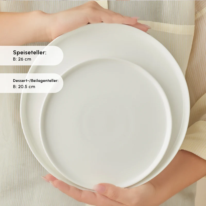 Karaca Forever Bone Pablito 53-Teiliges Tafelservice Für 12 Personen, Weiß