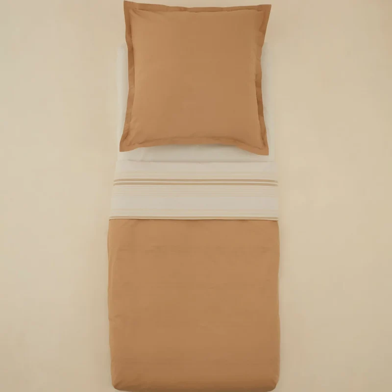Karaca Vera Bettbezug-Set aus 100 % türkischer Baumwolle, Doppelbett, Beige