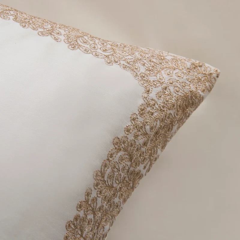 Karaca Nile Bettbezug-Set aus 100 % türkischer Baumwolle, Doppelbett, Weiß