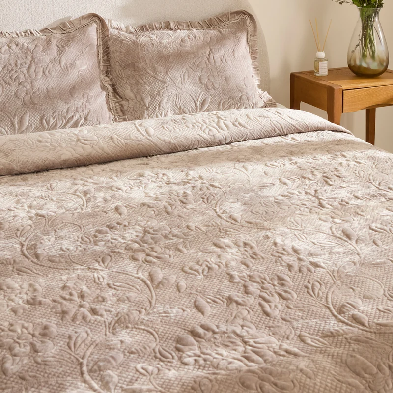 Karaca Audrey Tagesdecke-Set, Doppelbett, Grau