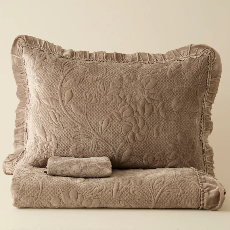 Karaca Audrey Tagesdecke-Set, Doppelbett, Grau