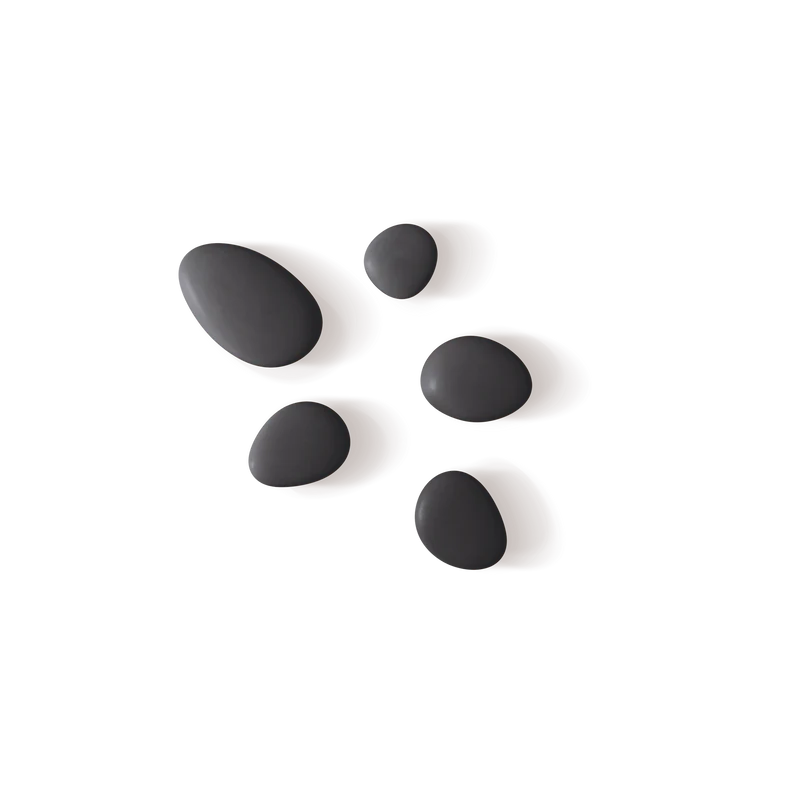 Wandinstallation HOOKS Set of 5 - oval | off-black