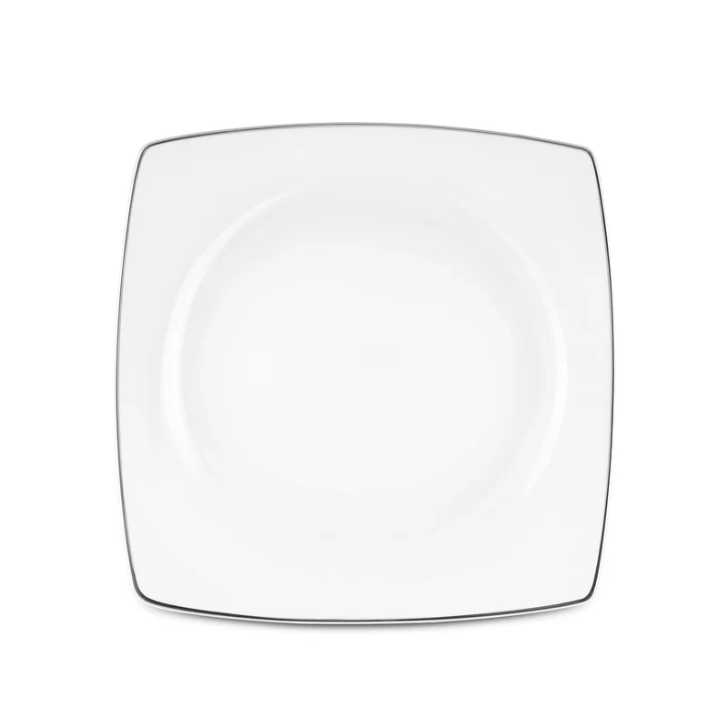 Karaca Square Bone Mensa 52-teiliges 12-Personen-Geschirrset, Platin