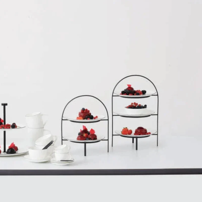 Etagere 2-stufig für Dessertteller, schwarz | 99300950 | Eisen