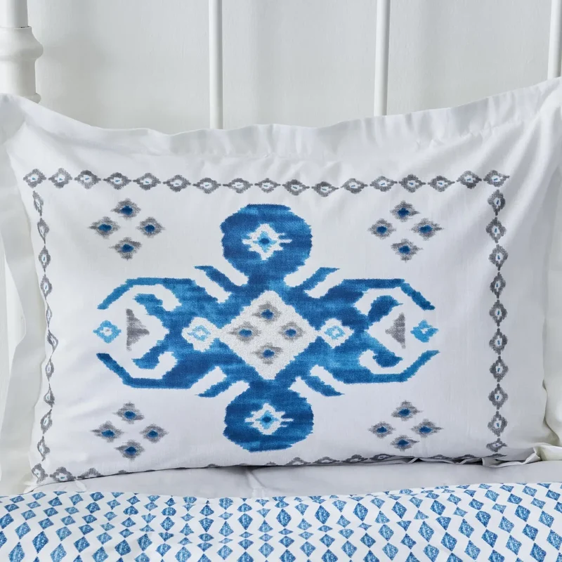 Karaca Neos Bettbezug-Set aus 100 % türkischer Baumwolle, Einzelbett, Blau
