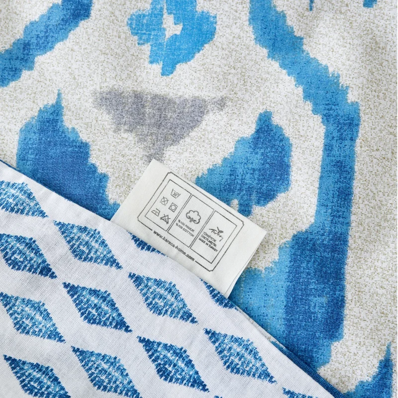 Karaca Neos Bettbezug-Set aus 100 % türkischer Baumwolle, Einzelbett, Blau